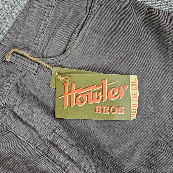 Howler Brothers Pants Mens 36 X 33 Frontside 5 Pocket Corduroy Slate $129 NEW - Picture 4 of 12
